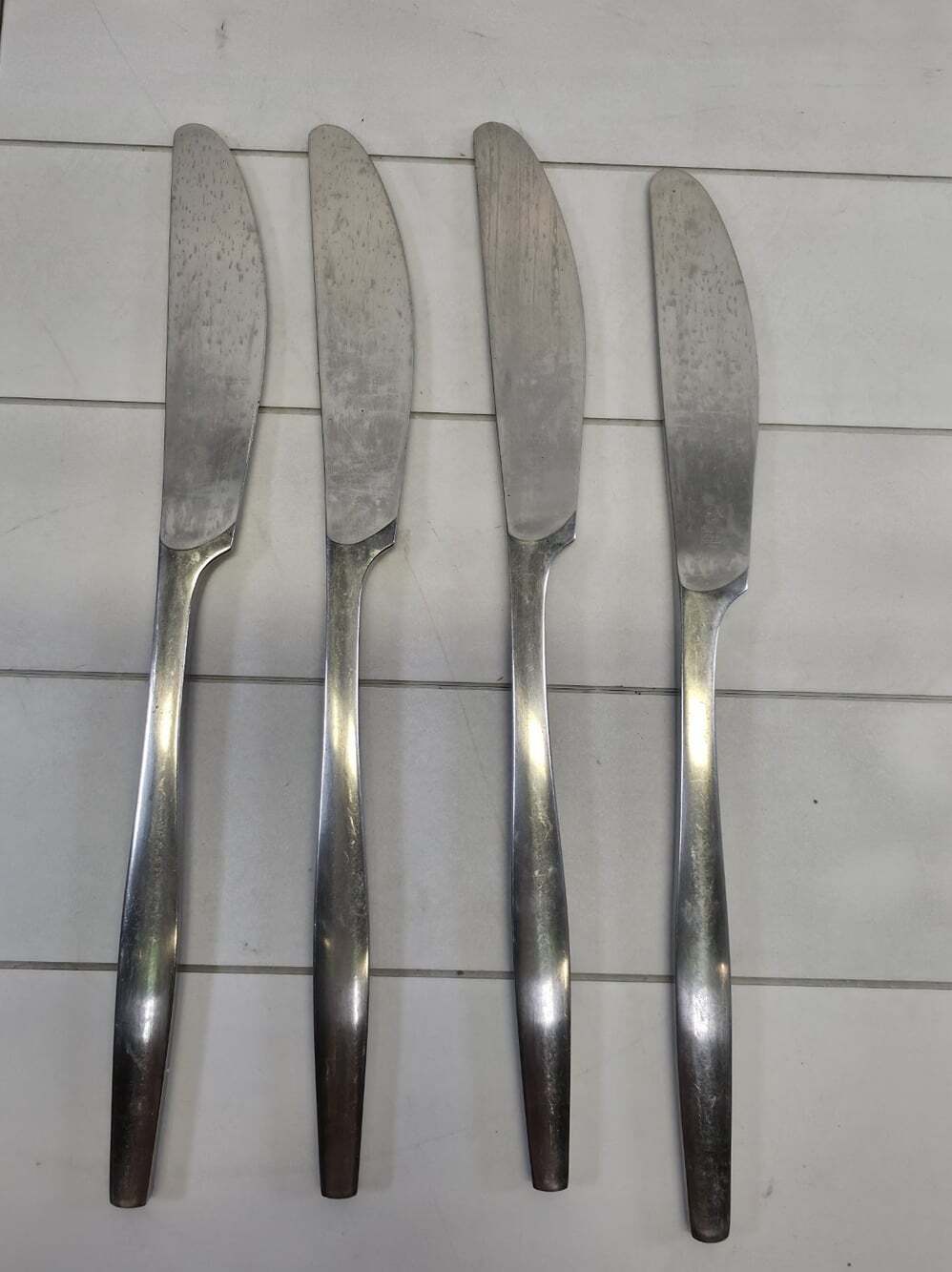 4 Dinner Knives Dansk VARIATION V Satin IHQ Finland 8 1/2"